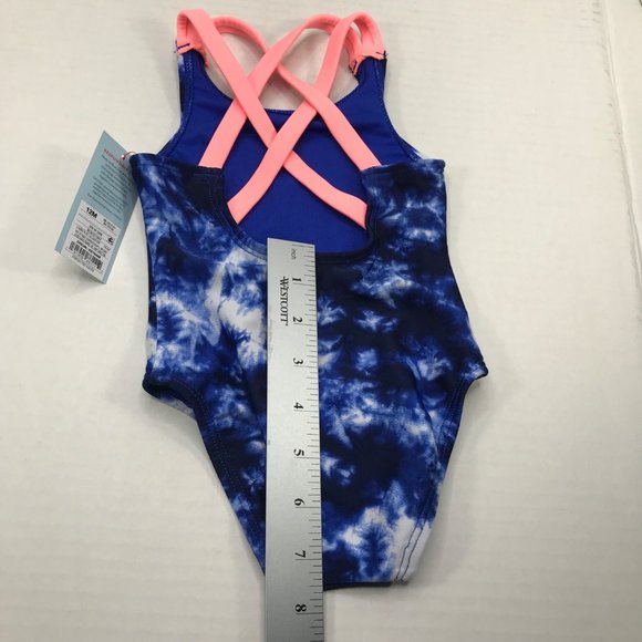 Cat And Jack Girl's Size 12 Month One Piece Swim Suit Blue Tie Dyed New With Tag - Picture 12 of 12
